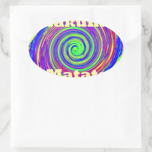 美しい驚カラフルくべき渦ベクトル幾何学 楕円形シール (バッグ)