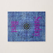 美しい驚モダンくべきデニムデザイン:日最高の曜 ジグソーパズル (横)