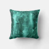 美しい高級ティール(緑がかった色)幾何学模様の枕 クッション (裏面)