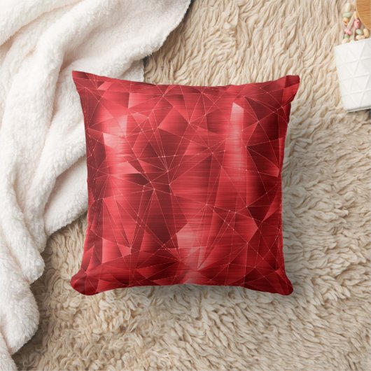 美しい高級赤幾何学模様の枕 クッション (ブランケット)