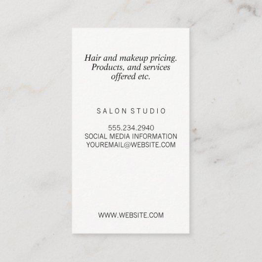 美しい髪とメイクアップ/花柄 名刺 (裏面)