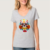 美しい魂のシュガースカルローズバナーアート Tシャツ (正面)