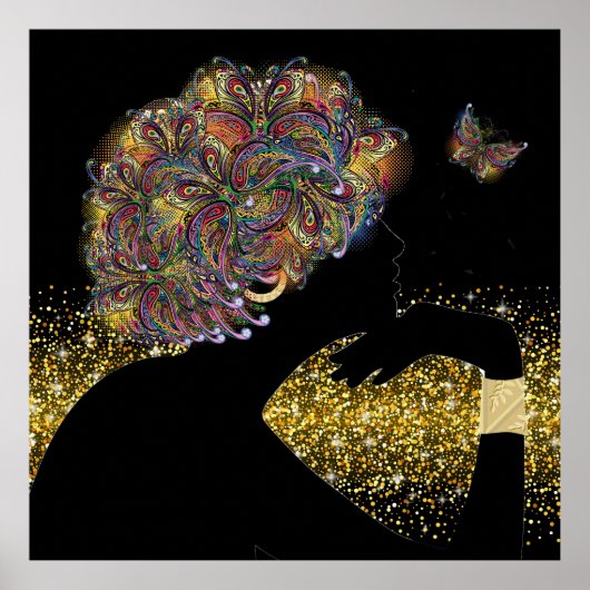 美しい魂の蝶の女性 ポスター (正面)