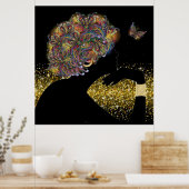 美しい魂の蝶の女性 ポスター (キッチン)