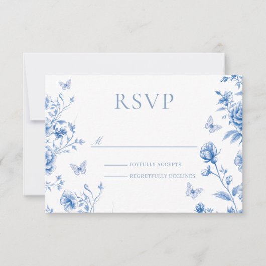 美しい魅惑されたヴィンテージ結婚春の花 出欠カード (正面)