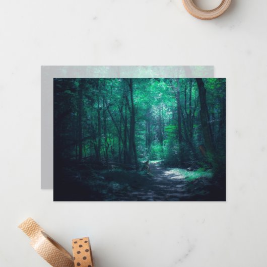 美しい魅惑の森の森の自然写真 ノートカード (正面/裏面インサイチュ)