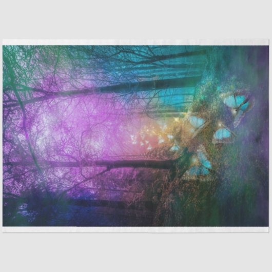 美しい魅惑の森の蝶の切り離し 薄葉紙 (正面)