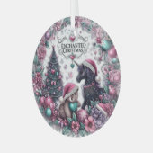 美しい魅惑的なクリスマスの装飾 ガラスオーナメント (正面左)