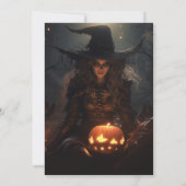 美しい魔女とカボチャのハロウィーン 招待状 (裏面)
