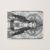 美しい魔女の白黒の引き分け ジグソーパズル (横)