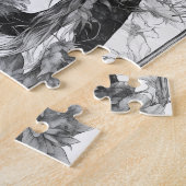 美しい魔女の白黒の引き分け ジグソーパズル (側面)