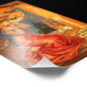 美しい魔女ヴィンテージハロウィングリーティング フォトプリント (角)