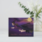 美しい魔女絵画のハロウィーン葉書 ポストカード (スタンド正面)