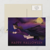 美しい魔女絵画のハロウィーン葉書 ポストカード (正面/裏面)