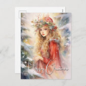 美しい魔法のクリスマスフェアリー シーズンポストカード (正面/裏面)