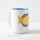 美しい魚の絵画アート ツートーンマグカップ (正面左)