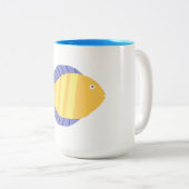 美しい魚の絵画アート ツートーンマグカップ (正面右)