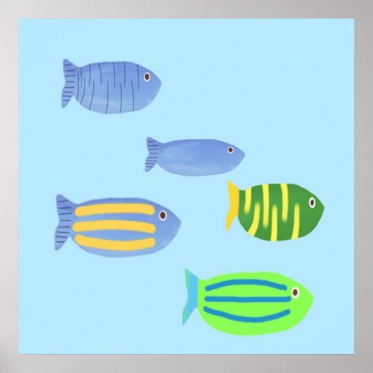 美しい魚の絵画 ポスター (正面)