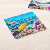美しい魚コースターセット スクエアペーパーコースター (アングル)