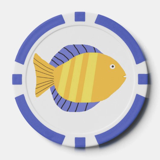 美しい魚絵画の芸術 ポーカーチップ (正面)