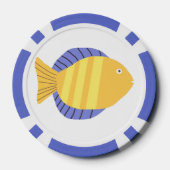 美しい魚絵画の芸術 ポーカーチップ (裏面)