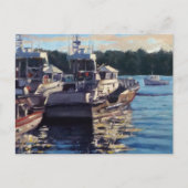 美しい魚釣りボートシーン ポストカード (正面)