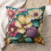 美しい鮮やかな花のアート クッション (ブランケット)
