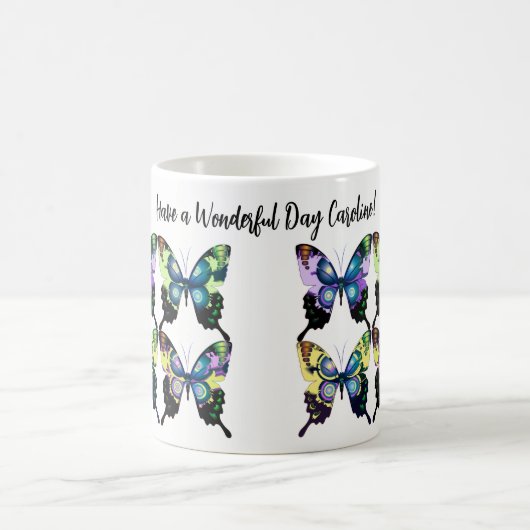 美しい鮮やかな蝶のパタエレガントーン コーヒーマグカップ (中央)