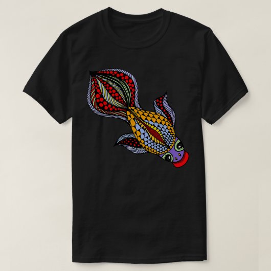 美しい鮮やかな金魚のデザイン Tシャツ (デザイン正面)