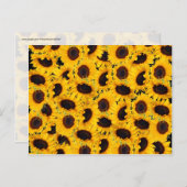 美しい鮮やかひまわりの自然フローラプリント ポストカード (正面/裏面)