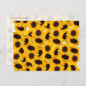 美しい鮮やかひまわり自然花柄 ポストカード (正面/裏面)