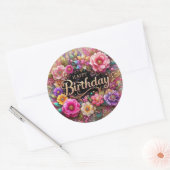 美しい鮮やかデザイン誕生日シール ラウンドシール (封筒)