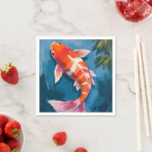 美しい鯉の水彩画 スタンダードカクテルナプキン (インサイチュ)