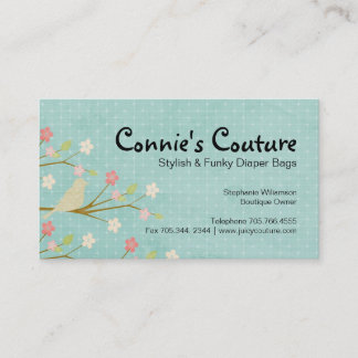 美しい鳥および花柄の名刺 名刺