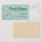 美しい鳥および花柄の名刺 名刺 (正面/裏面)