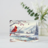 美しい鳥と冬の風景11 ポストカード (スタンド正面)