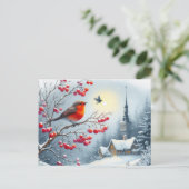 美しい鳥と冬の風景16 ポストカード (スタンド正面)
