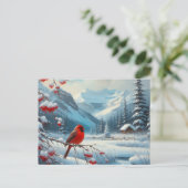 美しい鳥と冬の風景17 ポストカード (スタンド正面)