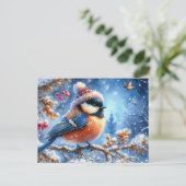 美しい鳥と冬の風景4 ポストカード (スタンド正面)