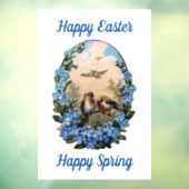 美しい鳥と花の窓が付いている ウィンドウサイン (シート3)