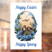 美しい鳥と花の窓が付いている ウィンドウサイン (シート2)