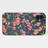 美しい鳥と蘭のパターン Case-Mate iPhoneケース (裏面(横))