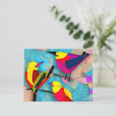 美しい鳥のコラージュ ポストカード (スタンド正面)