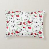 美しい鳥のパターンのクッション、コテージのコアスタイル アクセントクッション (裏面)