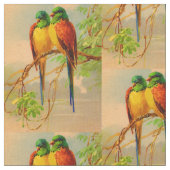 美しい鳥のプリント ファブリック (クローズアップ)