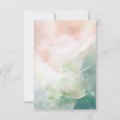 美しい鳥の巣パーティーツインベビーシャワー サンキューカード (裏面)