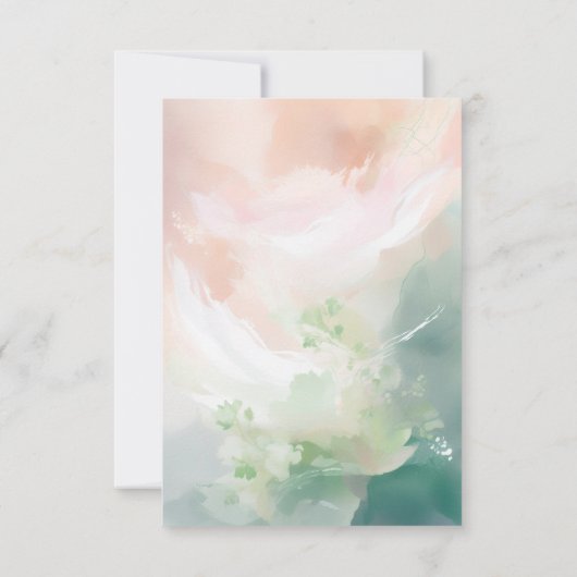 美しい鳥の巣パーティーツインベビーシャワー サンキューカード (裏面)