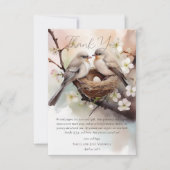 美しい鳥の巣立てパーティーニュートラル赤ちゃんシャワー サンキューカード (正面)