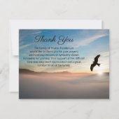 美しい鳥の日没の葬儀ありがとうノートカード サンキューカード (正面)