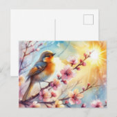 美しい鳥の春風景17 ポストカード (正面/裏面)